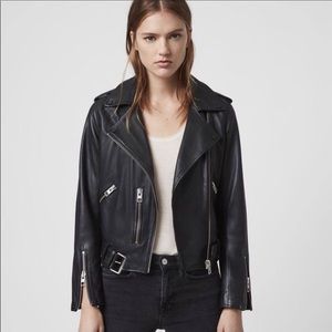 NWT All Saints Balfern Black Leather Jacket